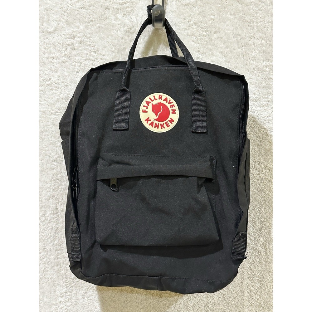 Fjallraven Kanken Classic Backpack w/Bottle Pockets Black 23510 Bag Top Handle‎